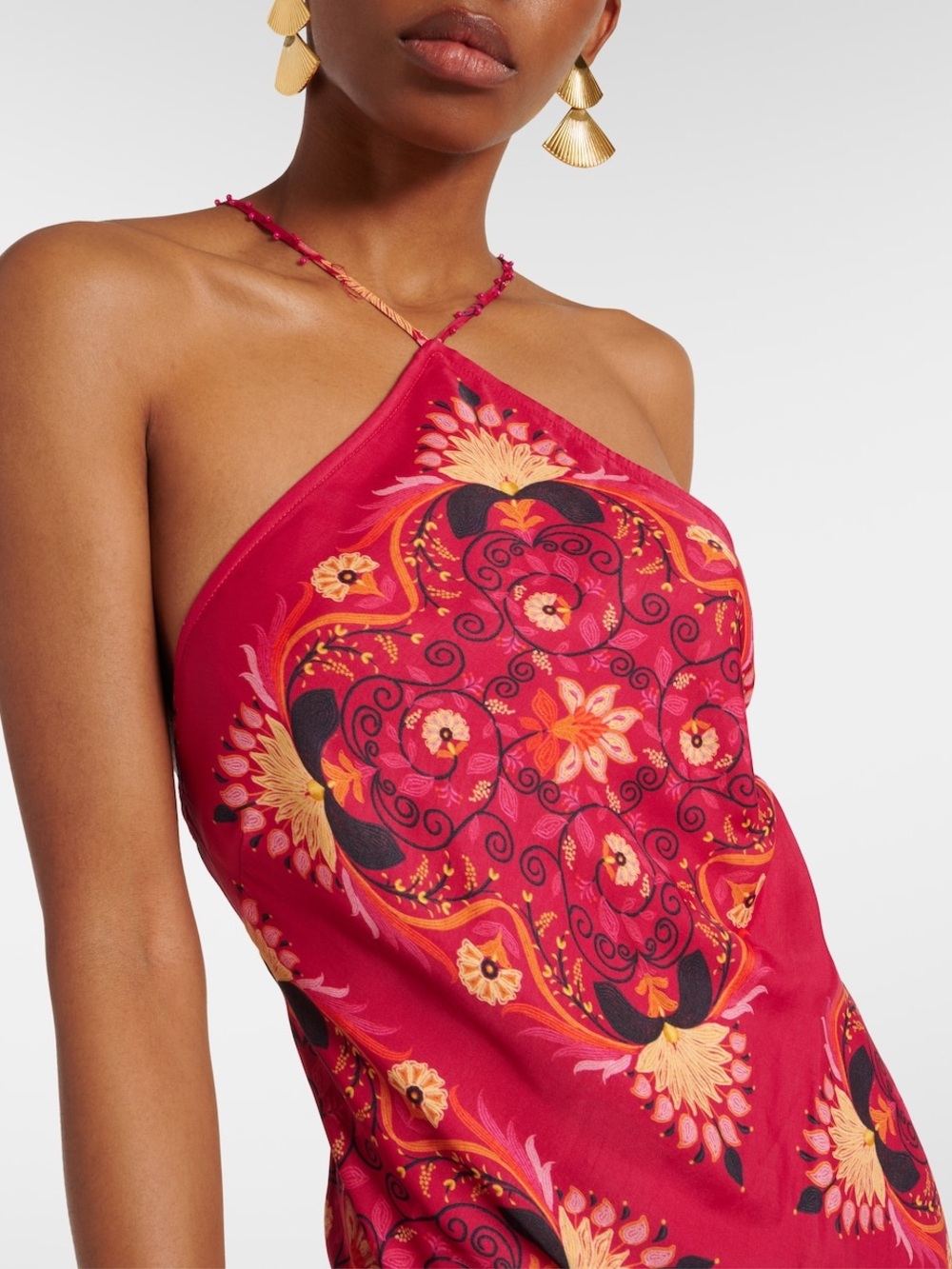FARM Rio Red Halter-Style Printed Maxi Dress - Picture 2 of 9